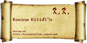 Kosina Kilián névjegykártya